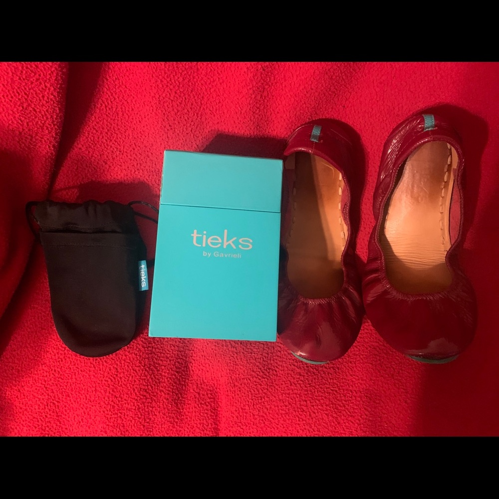 Ruby Red Patent Leather Tieks